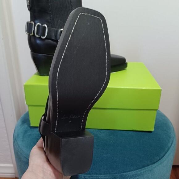 Sam Edelman Bellamie Leather Moto Boots Black Size 7 NIB - Picture 15 of 16